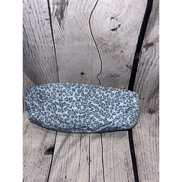 Bottega Veneta Handbags - Bottega Veneta Blue Leopard Nylon Makeup Bag with Rare Color Pattern Design